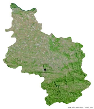 Bulgaristan 'ın başkenti beyaz arka planda izole edilmiş Veliko Tarnovo' nun şekli. Uydu görüntüleri. 3B görüntüleme