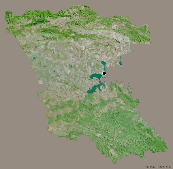 Tvar Burgasu Provincie Bulharsko Hlavním Městem Izolovaným Pevném Barevném Pozadí — Stock fotografie