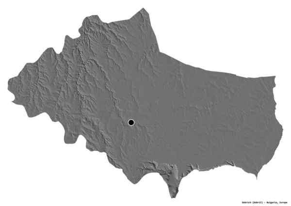 Vorm Van Dobrich Provincie Bulgarije Met Hoofdstad Geïsoleerd Witte Achtergrond — Stockfoto