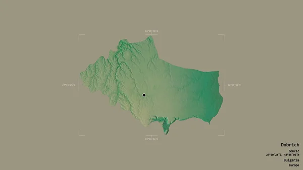 Oblast Dobrich Provincie Bulharsko Izolované Pevném Pozadí Georeferencované Hraniční Oblasti — Stock fotografie