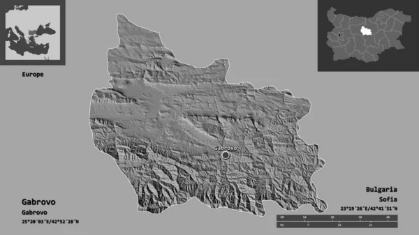 Форма Габрово Провинция Болгарии Столица Шкала Расстояний Предварительные Просмотры Метки — стоковое фото