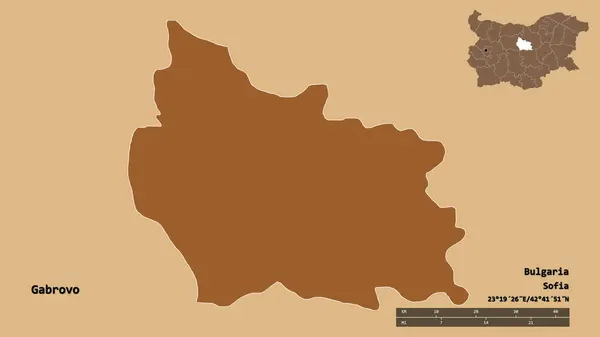 Форма Габрово Провінція Болгарія Столицею Ізольованою Твердому Тлі Масштаб Відстаней — стокове фото