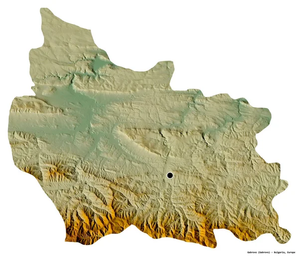 Tvar Gabrova Provincie Bulharsko Hlavním Městem Izolovaným Bílém Pozadí Topografická — Stock fotografie