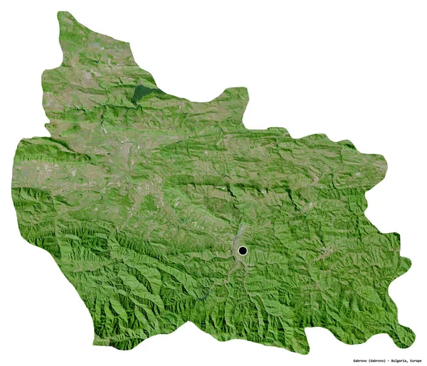 ブルガリアの州 ガブロヴォの形で その首都は白い背景に孤立しています 衛星画像 3Dレンダリング — ストック写真