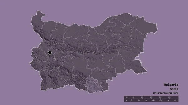Desaturated Shape Bulgaria Its Capital Main Regional Division Separated Kardzhali — Stock Photo, Image