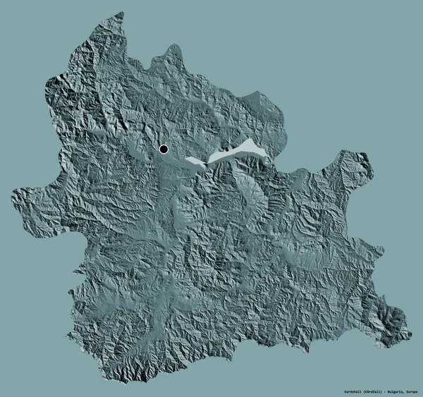 Form Kardzhali Provinsen Bulgarien Med Sin Huvudstad Isolerad Solid Färg — Stockfoto