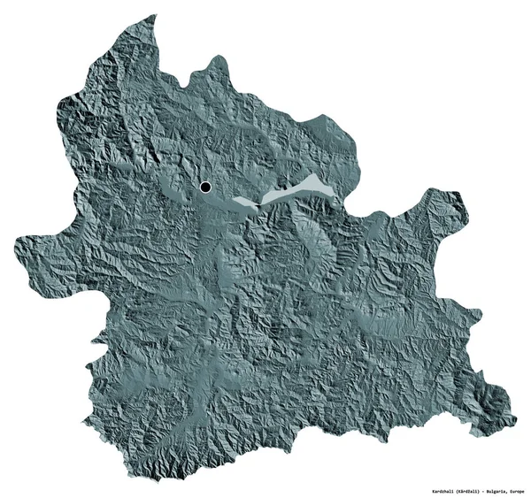 Kształt Kardzhali Prowincja Bułgarii Stolicą Odizolowaną Białym Tle Kolorowa Mapa — Zdjęcie stockowe