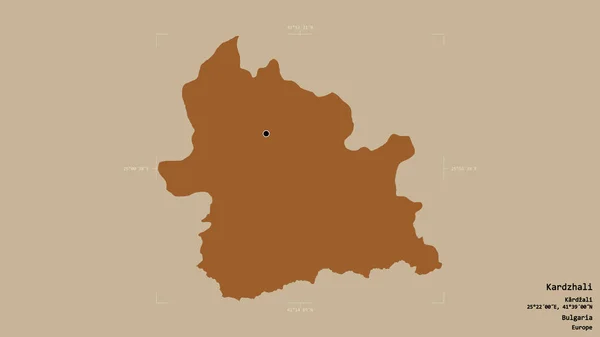 Площадь Карджали Провинция Болгарии Изолирована Твердом Фоне Геореференцированной Граничной Коробке — стоковое фото