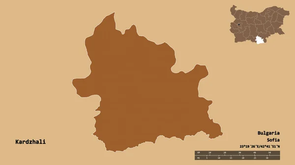 Forma Kardzhali Provincia Bulgaria Con Capital Aislada Sobre Fondo Sólido — Foto de Stock