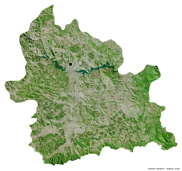 Форма Карджали Провинция Болгарии Столицей Изолированной Белом Фоне Спутниковые Снимки — стоковое фото