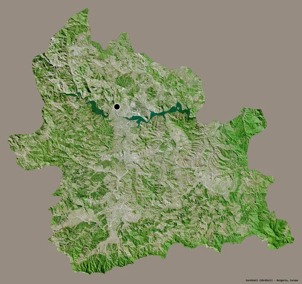 Forma Kardzhali Provincia Bulgaria Con Capital Aislada Sobre Fondo Color —  Fotos de Stock