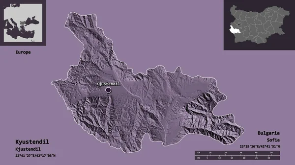 Форма Кюстендил Провинция Болгарии Столица Шкала Расстояний Предварительные Просмотры Метки — стоковое фото
