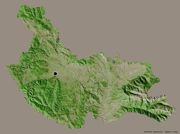 Forma Kyustendil Provincia Bulgaria Con Capital Aislada Sobre Fondo Color —  Fotos de Stock