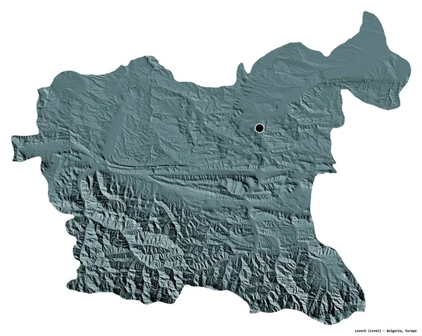 Form Lovech Provinsen Bulgarien Med Huvudstaden Isolerad Vit Bakgrund Färgad — Stockfoto