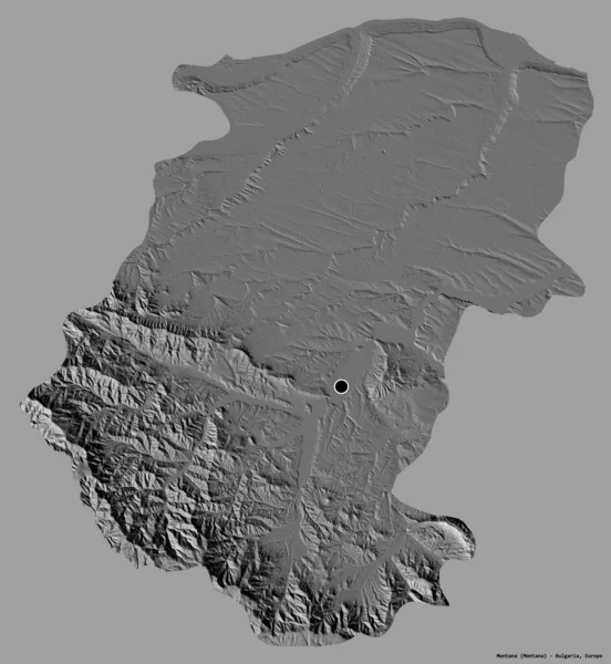 Форма Монтаны Провинция Болгария Столицей Изолированы Твердом Цветном Фоне Карта — стоковое фото