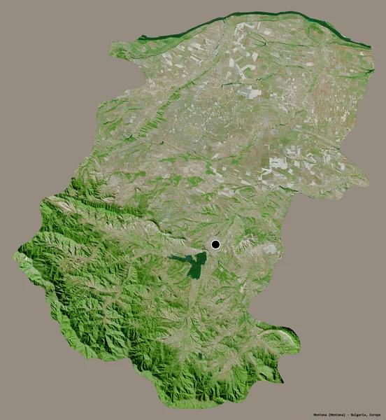 Form Montana Provinsen Bulgarien Med Sin Huvudstad Isolerad Solid Färg — Stockfoto