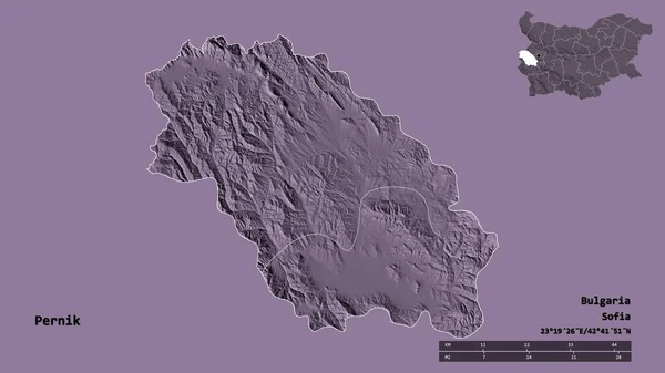 Форма Перника Провинция Болгария Столицей Изолированы Прочном Фоне Дистанционный Масштаб — стоковое фото