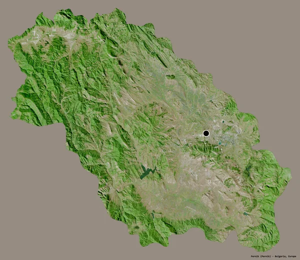 Forme Pernik Province Bulgarie Avec Capitale Isolée Sur Fond Couleur — Photo