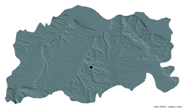 Форма Плевена Провинция Болгария Столицей Изолированы Белом Фоне Цветная Карта — стоковое фото