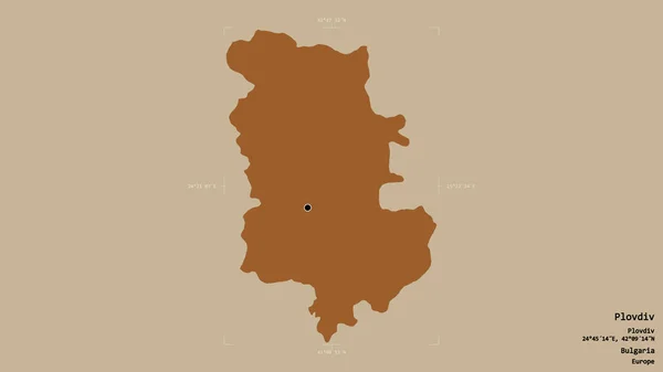 Площадь Пловдива Провинция Болгарии Изолирована Твердом Фоне Геометрической Ограничивающей Коробке — стоковое фото