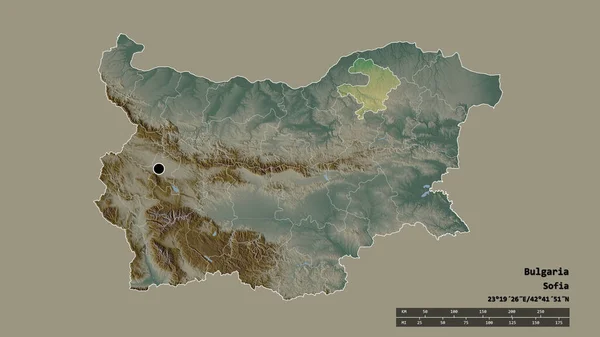 Den Avmettede Formen Bulgaria Med Hovedstad Hovedstadsregion Det Atskilte Razgrad – stockfoto