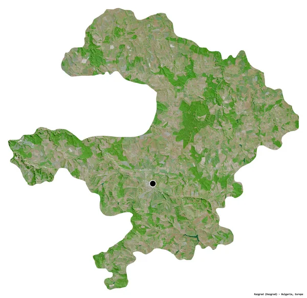 Shape Razgrad Province Bulgaria Its Capital Isolated White Background Satellite — Stock Photo, Image