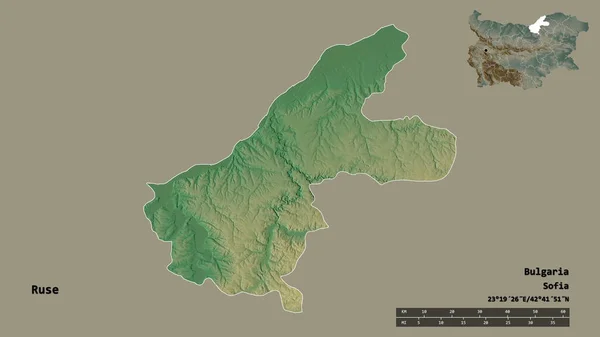 Forma Ruse Provincia Bulgaria Con Capital Aislada Sobre Fondo Sólido — Foto de Stock