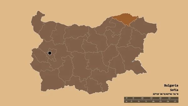 Desaturated Shape Bulgaria Its Capital Main Regional Division Separated Silistra — Stock Photo, Image