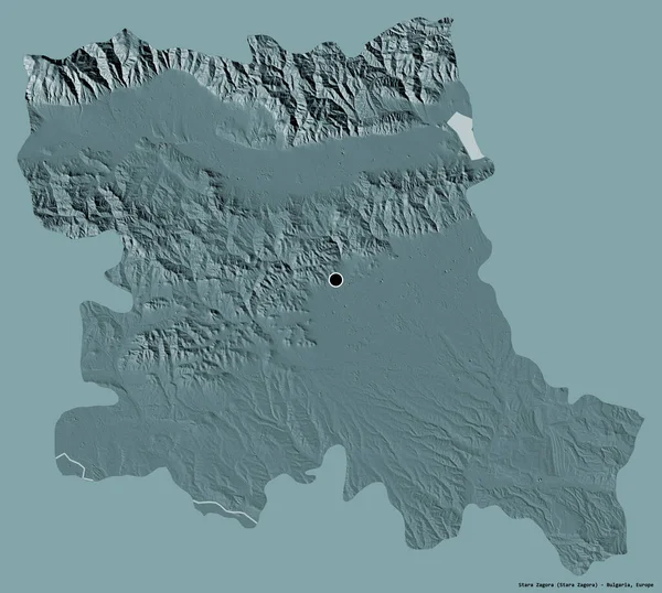 Kształt Starej Zagory Prowincja Bułgarii Stolicą Odizolowaną Solidnym Tle Kolorystycznym — Zdjęcie stockowe