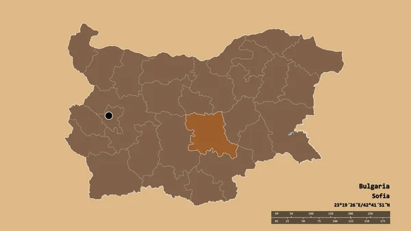 Afgebroken Vorm Van Bulgarije Met Haar Hoofdstad Belangrijkste Regionale Divisie — Stockfoto