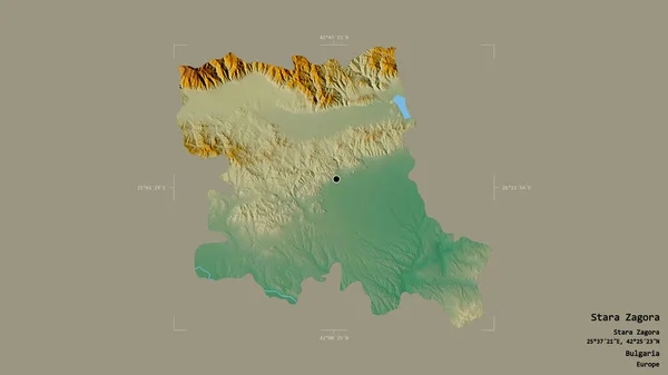 Área Stara Zagora Província Bulgária Isolada Fundo Sólido Uma Caixa — Fotografia de Stock