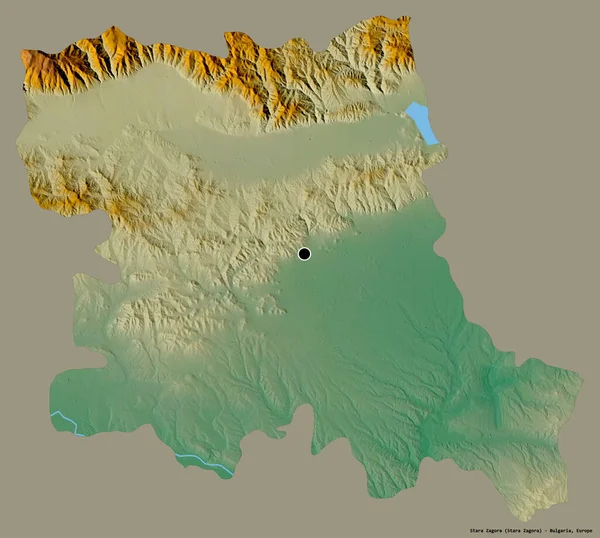Forma Stara Zagora Provincia Bulgaria Con Capital Aislada Sobre Fondo — Foto de Stock
