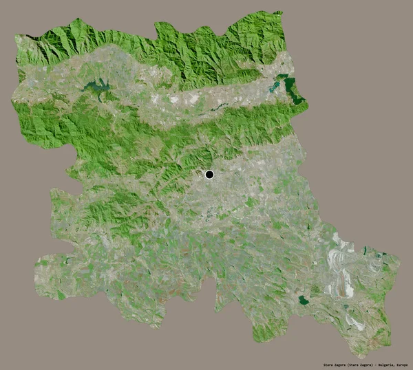 Forma Stara Zagora Província Bulgária Com Sua Capital Isolada Fundo — Fotografia de Stock