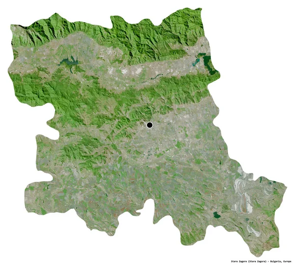 Форма Старої Загори Провінції Болгарії Столицею Ізольованою Білому Тлі Супутникові — стокове фото
