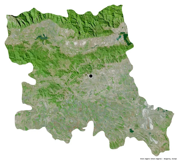 Форма Стара Загора Провинция Болгария Столицей Изолированы Белом Фоне Спутниковые — стоковое фото