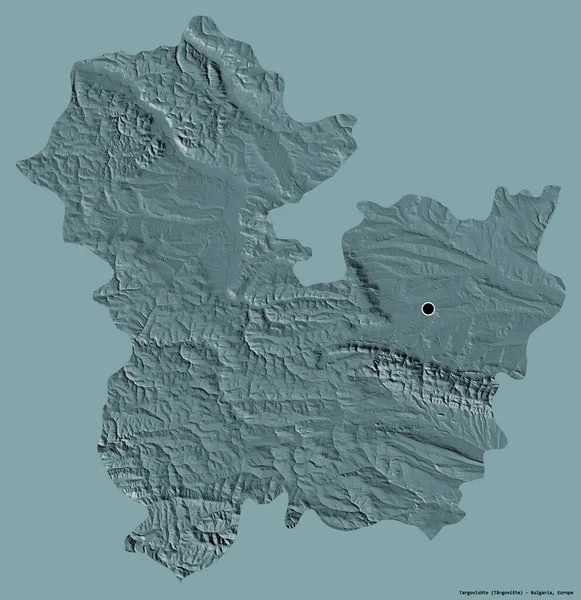 保加利亚的Targovishte形状 其首都以纯色背景隔离 彩色高程图 3D渲染 — 图库照片