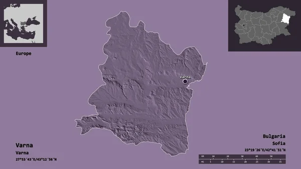 Форма Варны Провинция Болгарии Столица Шкала Расстояний Предварительные Просмотры Метки — стоковое фото