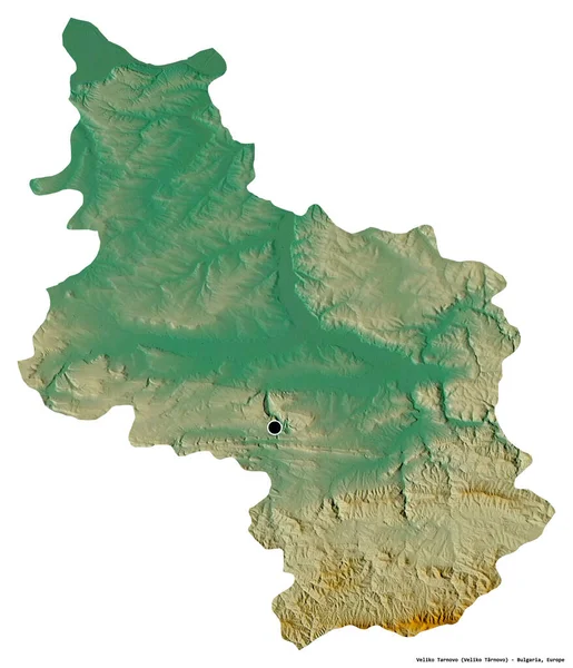 Form Veliko Tarnovo Provinsen Bulgarien Med Huvudstaden Isolerad Vit Bakgrund — Stockfoto