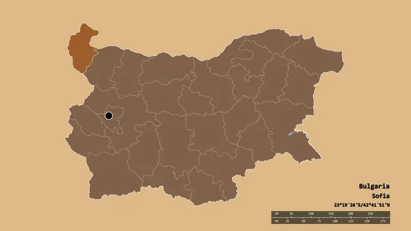 Afgebroken Vorm Van Bulgarije Met Hoofdstad Belangrijkste Regionale Divisie Het — Stockfoto