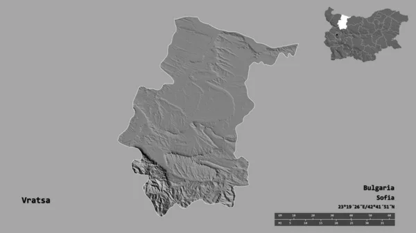 Form Vratsa Provinsen Bulgarien Med Dess Huvudstad Isolerad Solid Bakgrund — Stockfoto