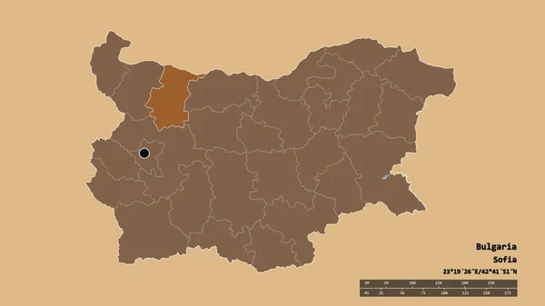 Forma Desnaturalizada Bulgaria Con Capital División Regional Principal Zona Separada — Foto de Stock