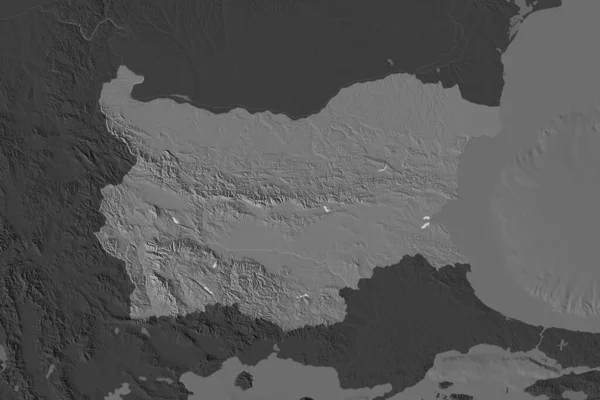Alakja Bulgária Elválasztja Deaturáció Szomszédos Területeken Kétszintes Magassági Térkép Renderelés — Stock Fotó