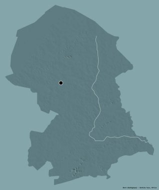 Nord 'un şekli, Burkina Faso bölgesi, başkenti katı renk arkaplanı ile izole edilmiştir. Renkli yükseklik haritası. 3B görüntüleme