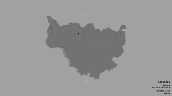 Oblast Kaskád Oblast Burkina Faso Izolované Pevném Pozadí Georeferencované Hraniční — Stock fotografie