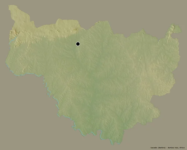 布吉纳法索地区的级联形状 其首都以纯色背景隔离 地形浮雕图 3D渲染 — 图库照片