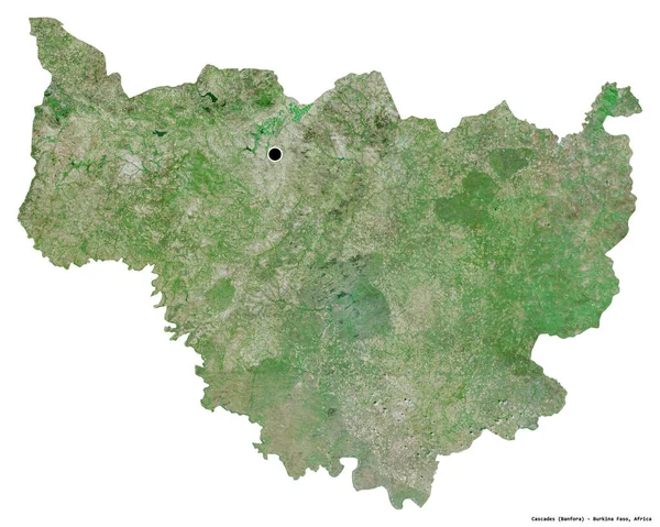 Form Kaskader Regionen Burkina Faso Med Sin Huvudstad Isolerad Vit — Stockfoto