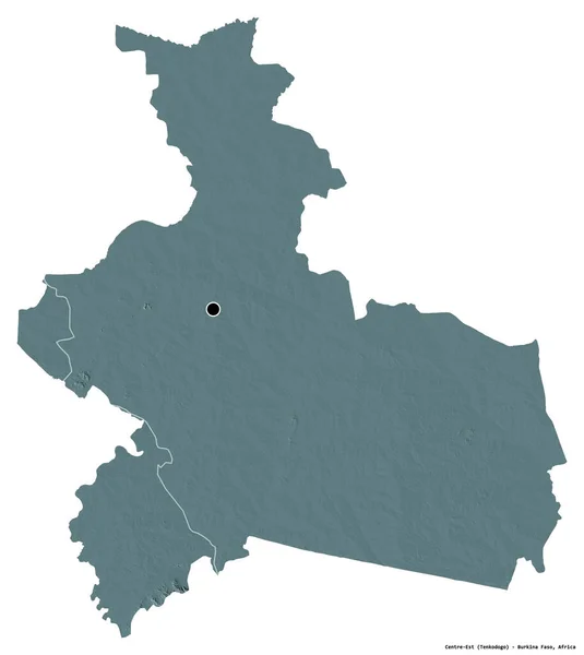 白を背景に首都を孤立させ ブルキナファソの地域である中東の形 色の標高マップ 3Dレンダリング — ストック写真