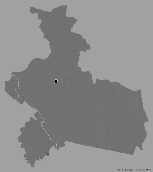 布吉纳法索东部地区中部的形状 其首都以纯色背景隔离 Bilevel高程图 3D渲染 — 图库照片