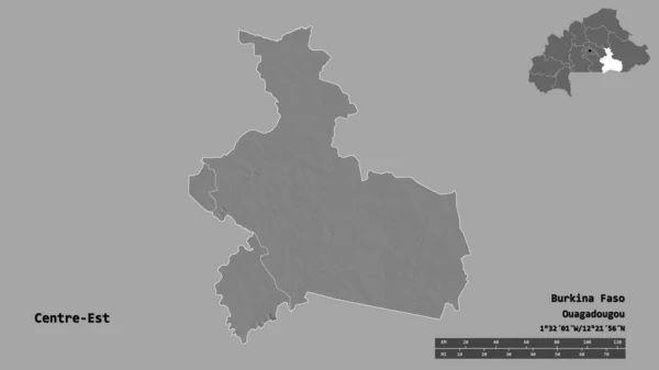 Форма Центра Восток Область Буркина Фасо Столицей Изолированы Прочном Фоне — стоковое фото