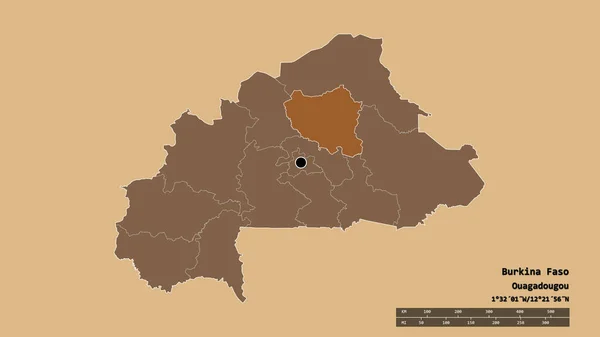 Afgebroken Vorm Van Burkina Faso Met Haar Hoofdstad Belangrijkste Regionale — Stockfoto